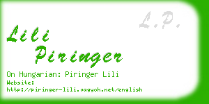 lili piringer business card